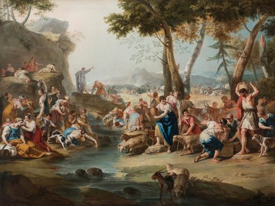 Moisés golpeando la roca de Sebastiano Ricci