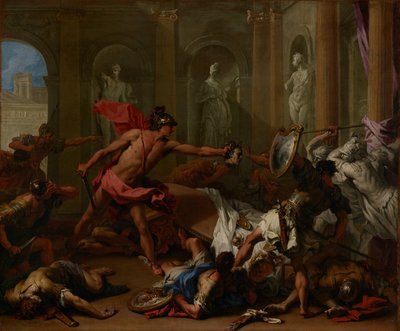 Perseo se enfrenta a Fineo con la cabeza de Medusa de Sebastiano Ricci