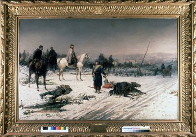 Garibaldi en Dijon en un campo de batalla, pintura de S. De Albertis. 1877. Museo del Risorgimento. Milán de Sebastiano de Albertis
