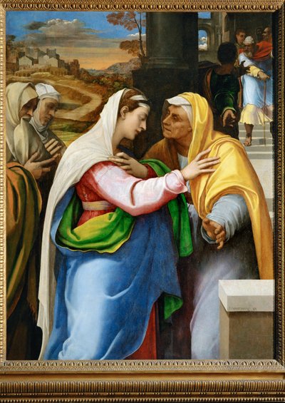 La visitation - la visitación, la Virgen María visita a Santa Isabel ... de Sebastiano del (c.1485 1547) Piombo