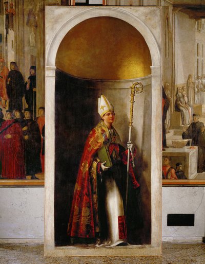 San Luis de Toulouse ... (óleo sobre lienzo) de Sebastiano del (c.1485-1547) Piombo