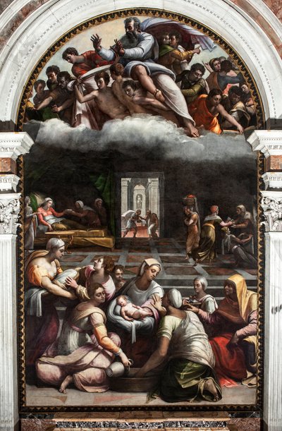 El nacimiento de la virgen de Sebastiano del (c.1485 1547) Piombo