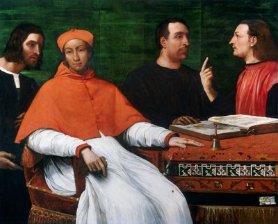 Cardenal Bandinello Sauli, Su Secretario y Dos Geógrafos, 1516 de Sebastiano del Piombo