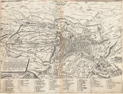 Mapa Topográfico de la Roma Moderna de Sebastiano di Re after Giovanni Antonio Dosio