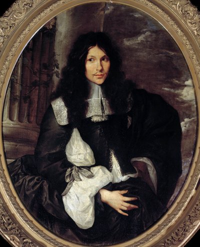 Retrato de un hombre (presumiblemente Jean Fouquet). Pintura anónima de la escuela de Sébastien Bourdon (1616-1671) de Sebastien (school of) Bourdon