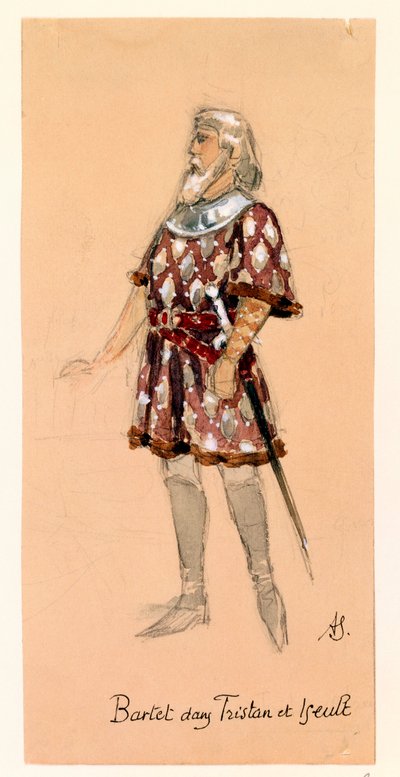 Francia, París, Boceto de vestuario para Kurwenal en Tristán e Isolda de Richard Wagner para su representación en el Palais Garnier de París de Segaud Segaud