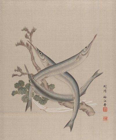 Tres Peces y una Rama, ca. 1890-92 de Seki Shuko