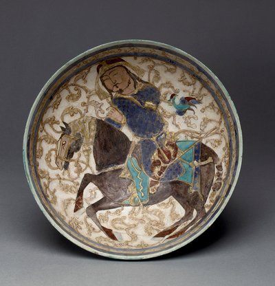 Cuenco con príncipe a caballo de Irán de Seljuq Dynasty Seljuq Dynasty