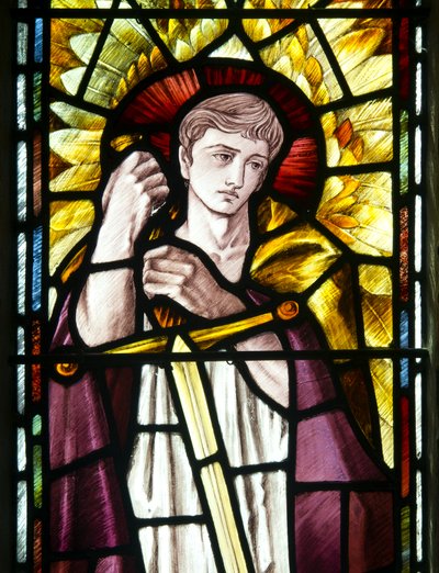 Mortehoe, Santa María, Heaton Butler & Bayne, Selwyn Image, Arcángel San Miguel (detalle) de Selwyn Image Selwyn Image