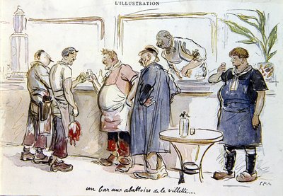 Un bar en los Abattoirs de la Villette, c.1925-30 de Sem