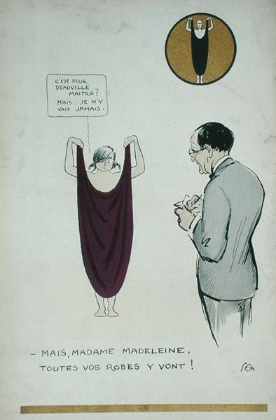 El artista dibujando a Madeleine Vionnet (1876-1975) de 