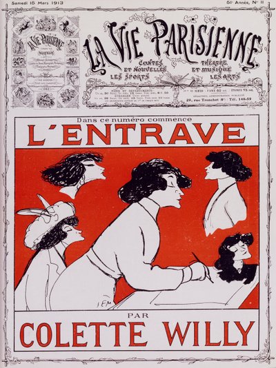 Caricatura de Colette Willy, seudónimo de Sidonie-Gabrielle Colette (1873-1954) de Sem
