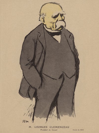 Georges Clemenceau, político francés (litografía a color) de Sem