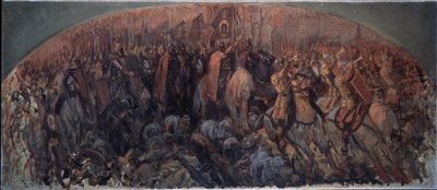 La bataille de Koulikovo le 8 septembre 1380. (La batalla de Kulikovo el 8 de septiembre de 1380). de Sergei Alexeyevich Korovin