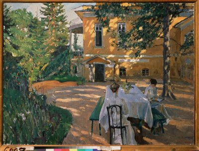 En verano - Pintura de Sergei Arsenyevich Vinogradov (1869-1938), óleo sobre lienzo de Sergei Arsenevich Vinogradov