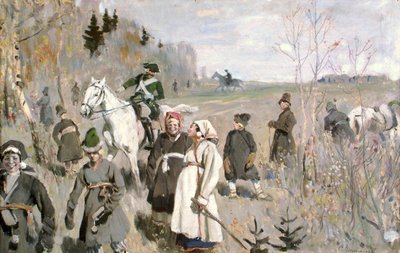 Caza en la época del zar Pedro el Grande, 1907 de Sergei Arsenevich Vinogradov