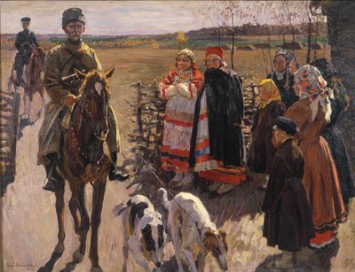 Cazadores con borzois, 1913 de Sergei Arsenevich Vinogradov