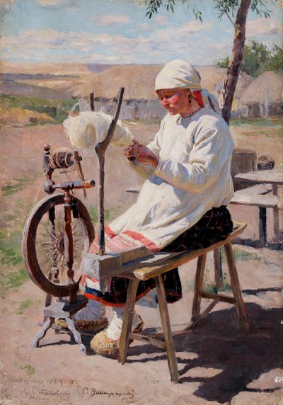 La hilandera de Sergei Arsenevich Vinogradov