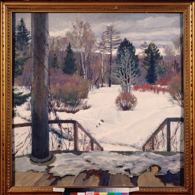 Se acerca la primavera - Pintura de Sergei Arsenyevich Vinogradov (1869-1938), óleo sobre lienzo de Sergei Arsenevich Vinogradov