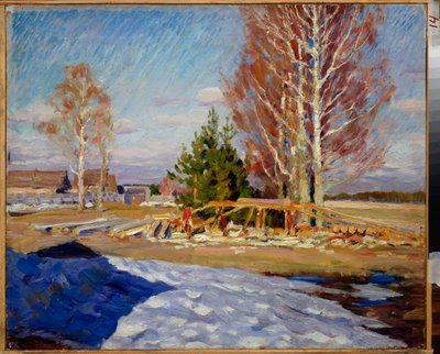 Paisaje de primavera - Pintura de Sergei Arsenyevich Vinograd (1869-1938), óleo sobre lienzo de Sergei Arsenevich Vinogradov