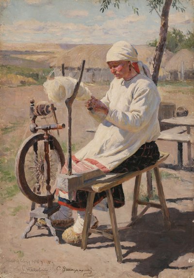 La hilandera, 1895 de Sergei Arsenevich Vinogradov