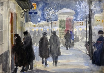 Vista de una calle de Moscú de Sergei Arsenevich Vinogradov