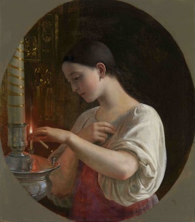 En la iglesia, 1860s de Sergei Ivanovich Gribkov