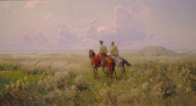 Cosacos en la estepa, 1900s de Sergei Ivanovich Vasilkovsky