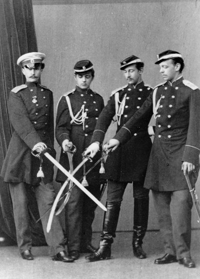 Grandes Duques Alexander Alexandrovich y Vladimir Alexandrovich de Rusia, c1870-c1875 de Sergei Lvovich Levitsky