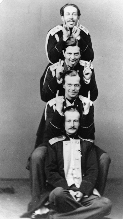 Grandes Duques Alexander Alexandrovich y Vladimir Alexandrovich de Rusia, c1870-c1875 de Sergei Lvovich Levitsky