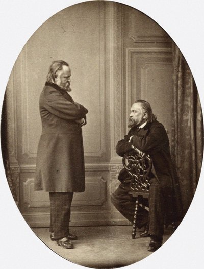 Herzen contra Herzen. Doble retrato de Aleksandr Ivanovich Herzen 1812-1870, 1865 de Sergei Lvovich Levitsky
