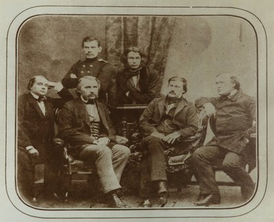 Sovremennik: Ivan Goncharov, Ivan Turgenev, Leo Tolstoy, Dmitri Grigorovich, Alexander Druzhinin y de Sergei Lvovich Levitsky