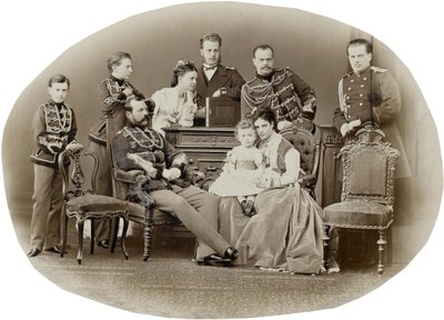La familia del emperador Alejandro II de Rusia, c. 1871 de Sergei Lvovich Levitsky