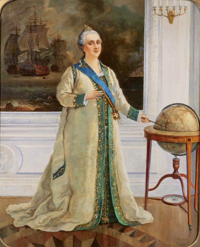 La emperatriz Catalina II (1729-96) en traje de gala de Sergei Varlenovich Pen