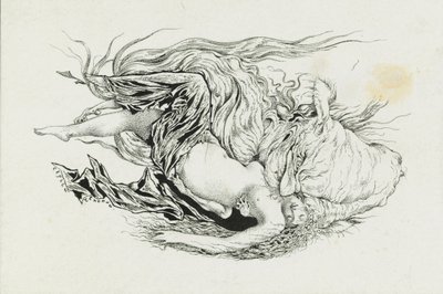 Chernomor y Lyudmila. Ilustración del poema Ruslan y Lyudmila de A. Pushkin, 1921-1926 de Sergei Vasilevich Chekhonin