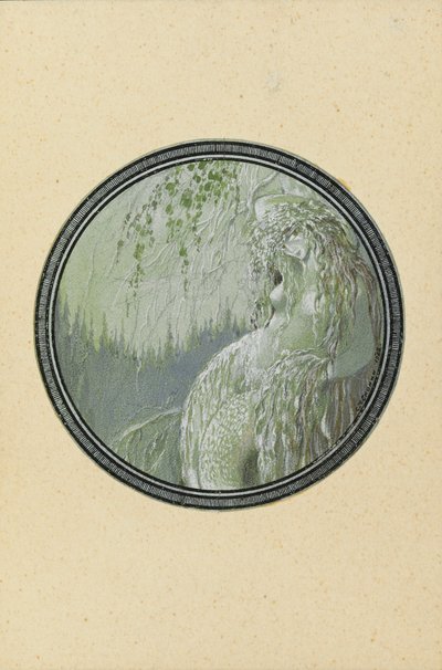 Rusalka. Ilustración del poema Ruslan y Lyudmila de A. Pushkin, 1921-1926 de Sergei Vasilevich Chekhonin