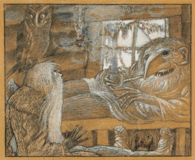 El campesino y el domovoy, 1922 de Sergei Vasilevich Chekhonin