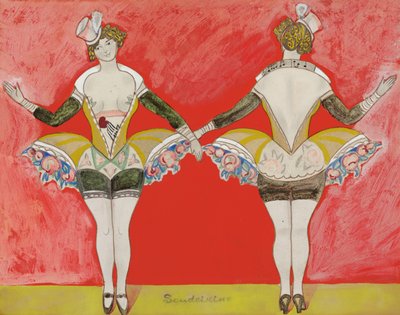 Diseño de vestuario para la producción teatral "Korobotchka". de Sergei Yurevich Sudeikin