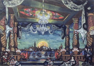 Escenografía de los "Cuentos de Hoffmann" de Offenbach de Sergei Yurevich Sudeikin