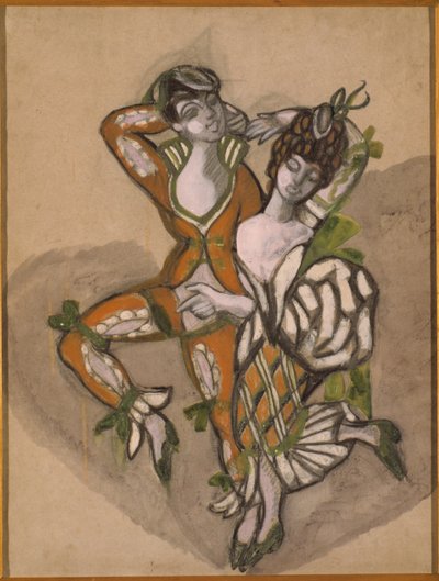 Diseño de vestuario para la obra de teatro El matrimonio de Fígaro de P. de Beaumarchais, 1915 de Sergei Yurievich Sudeykin