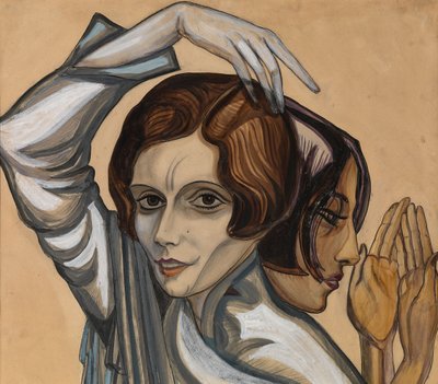 Retrato de Elene Komisarjevskaia-Balieff y Natalia Molostova de Sergei Yurievich Sudeykin
