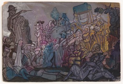 Diseño de escenario para el ballet Petrushka de I. Stravinsky de Sergei Yurievich Sudeykin