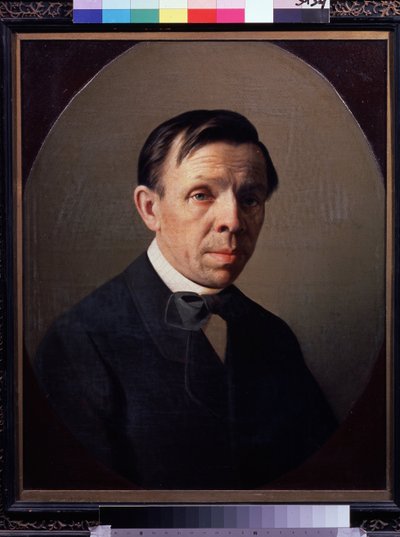 Retrato del artista Sergey (Sergei, Serguei) Konstantinovich Zaryanko (Zarianko) (1818-1870) (Retrato del artista Sergey K. Zaryanko) .Pintura de Alexei Mikhailovich Kolesov (1834-1902), huile sur toile. Arte ruso, retrato del siglo XIX. Estado Tretiakov de Sergey Konstantinovich Zaryanko