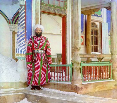Un ministro del Emirato de Bujará con traje formal, c. 1910 (foto) de Sergey Prokudin Gorsky