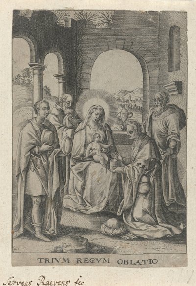 Aanbidding der Koningen La Ofrenda de los Reyes Magos (título sobre objeto) de Servatius Raeven