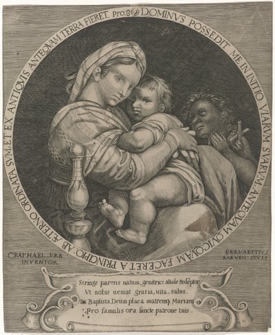 madonna della sedia María con Christuskind y Johannes de Doper de Servatius Raeven