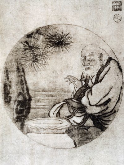 Retrato de Lao-Tzu, filósofo chino del siglo VI a.C., dibujo de Sesshu Toyo (1420-1506), civilización japonesa, período Muromachi de Sesshû Tôyô