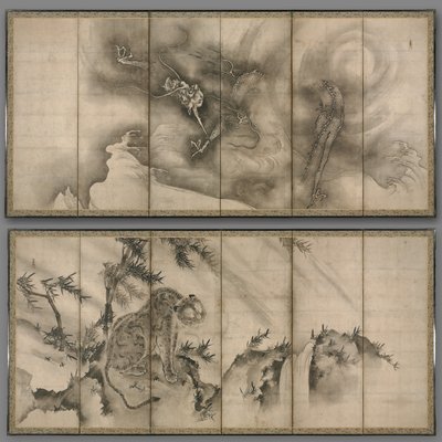 Dragón y tigre de Sesson Shukei