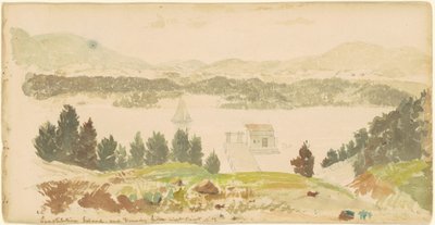 Isla de la Constitución y Fundición desde West Point, Nueva York de Seth Eastman