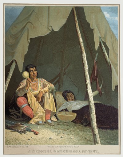 Chamán nativo americano, c.1850 (ilustración) de Seth Eastman